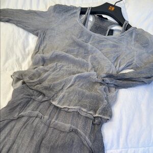 DKNY Jeans Gray Sheer Sleeveless Dress with shirt set - szXS